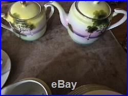 VINTAGE NORITAKE CHINA TEA SET Plates BEAUTIFUL GOLD TRIM SERVES 6 Hand Painted