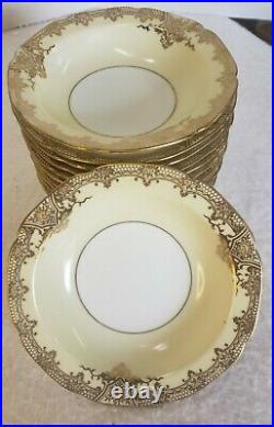 VINTAGE NORITAKE FINE CHINA GOLDALE 7285 GOLD & CREAM BERRY BOWLS Set of 12