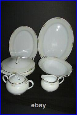 VINTAGE NORITAKE HANDPAINTED NIPPON CHINA 4-7 pc PLACE SETTING (34 PIECES)