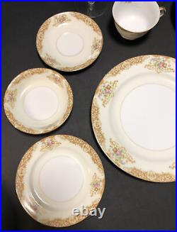 VINTAGE NORITAKE M JAPAN 9 PIECE PLACE SETTING 1930 Bone China Fine Dish #232