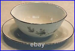 VINTAGE Noritake China Dinnerware SEZANNE #6851 Gray Leaves White Flowers 65-PC