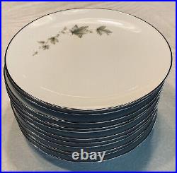 VINTAGE Noritake China Dinnerware SEZANNE #6851 Gray Leaves White Flowers 65-PC