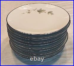 VINTAGE Noritake China Dinnerware SEZANNE #6851 Gray Leaves White Flowers 65-PC