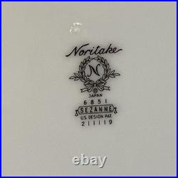 VINTAGE Noritake China Dinnerware SEZANNE #6851 Gray Leaves White Flowers 65-PC