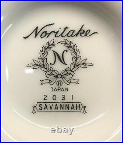 VTG Japan Noritake 2031 Savannah China Service for 8 Platinum Trim Plates Set
