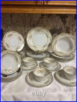 VTG NORITAKE NANA ROSA DINNER SET 4 Settings #672 MADE IN OCCUPIED JAPAN 1949