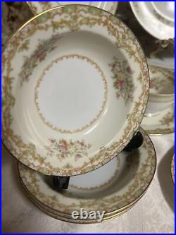 VTG NORITAKE NANA ROSA DINNER SET 4 Settings #672 MADE IN OCCUPIED JAPAN 1949