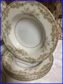 VTG NORITAKE NANA ROSA DINNER SET 4 Settings #672 MADE IN OCCUPIED JAPAN 1949