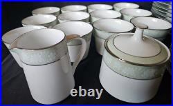 VTG Noritake Vienne 6885 China 12 Service (51 Pcs.) Light Green Floral Pattern