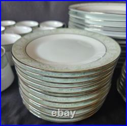 VTG Noritake Vienne 6885 China 12 Service (51 Pcs.) Light Green Floral Pattern