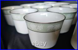 VTG Noritake Vienne 6885 China 12 Service (51 Pcs.) Light Green Floral Pattern