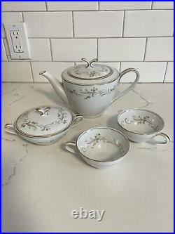 Vintage 1959-64-Noritake China Tea Set-Claridge-Teapot-sugar Bowl-2 Cups