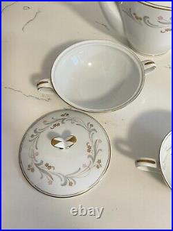 Vintage 1959-64-Noritake China Tea Set-Claridge-Teapot-sugar Bowl-2 Cups