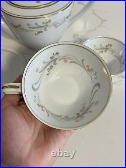 Vintage 1959-64-Noritake China Tea Set-Claridge-Teapot-sugar Bowl-2 Cups