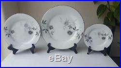 Vintage 46 Piece Noritake China Rosamor #5851 Silver Edge Dinnerware Set