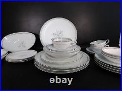 Vintage China Dinnerware set Lucille by NORITAKE mostly service 4 Platinum 28pc