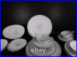 Vintage China Dinnerware set Lucille by NORITAKE mostly service 4 Platinum 28pc