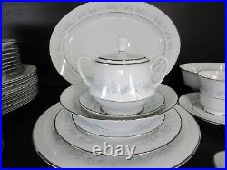 Vintage China Dinnerware set Marywood NORITAKE s/8 hostess pcs 67 pcs platinum