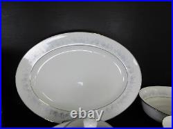 Vintage China Dinnerware set Marywood NORITAKE s/8 hostess pcs 67 pcs platinum