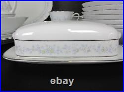 Vintage China Dinnerware set Marywood NORITAKE s/8 hostess pcs 67 pcs platinum