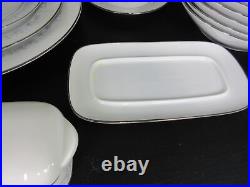 Vintage China Dinnerware set Marywood NORITAKE s/8 hostess pcs 67 pcs platinum