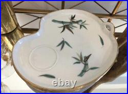 Vintage Chinoiserie Bamboo Snack Plates-Set of 6