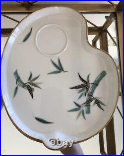 Vintage Chinoiserie Bamboo Snack Plates-Set of 6