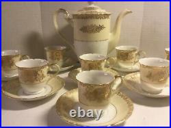 Vintage Goldena China Tea Set-gold Overlay-serves 8-made In Japan Rare