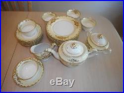 Vintage Japanese Noritake Gold and Cream Fine China Porcelain Teapot Set