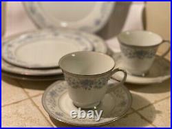 Vintage NORITAKE Blue Hill China Set Model 2482 37 Piece Mint Condition