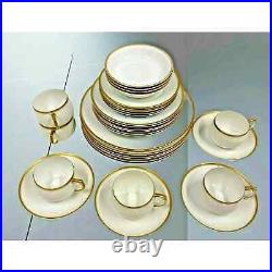 Vintage NORITAKE NIPPON China White with Gold Trim 30 Piece Mixed Set