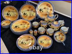 Vintage NoritakeStyle 35pc. Tea Set/Dinnerware. Desert Scene 1921-1940 Perfect