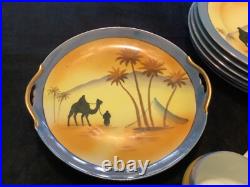 Vintage NoritakeStyle 35pc. Tea Set/Dinnerware. Desert Scene 1921-1940 Perfect