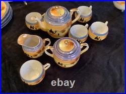 Vintage NoritakeStyle 35pc. Tea Set/Dinnerware. Desert Scene 1921-1940 Perfect