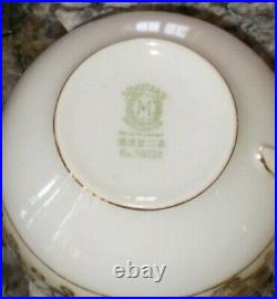 Vintage Noritake 12 place settings Fine China Dinnerware, 81 pcs, white, gilded