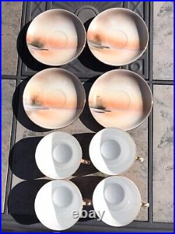 Vintage Noritake 4 Person Tea Set Scenic Tree In Meadow Pattern