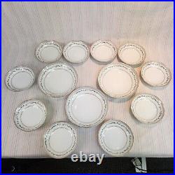 Vintage Noritake 5695 30pc Dishes Set Plates Bowls Cups Japan Pink Green White
