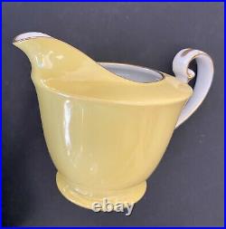 Vintage Noritake Art Deco Mul-colored Teapot Set Sugar Bowl & Creamer Gold Rim
