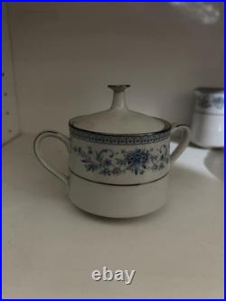 Vintage Noritake Blue Hill 2482 China 8-Person Set, Elegant Blue Floral &