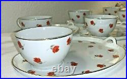 Vintage Noritake Bone China Rosette Snack Plate & Teacup Eight Sets