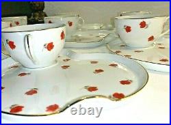 Vintage Noritake Bone China Rosette Snack Plate & Teacup Eight Sets