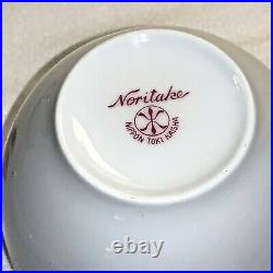 Vintage Noritake Bone China Rosette Snack Plate & Teacup Eight Sets