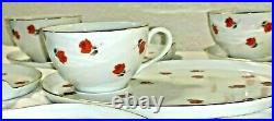 Vintage Noritake Bone China Rosette Snack Plate & Teacup Eight Sets