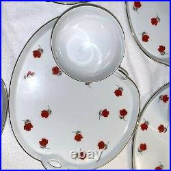 Vintage Noritake Bone China Rosette Snack Plate & Teacup Eight Sets