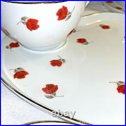 Vintage Noritake Bone China Rosette Snack Plate & Teacup Eight Sets