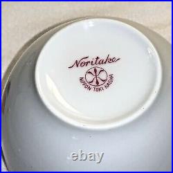 Vintage Noritake Bone China Rosette Snack Plate & Teacup Eight Sets 16 Pieces