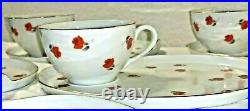 Vintage Noritake Bone China Rosette Snack Plate & Teacup Eight Sets 16 Pieces