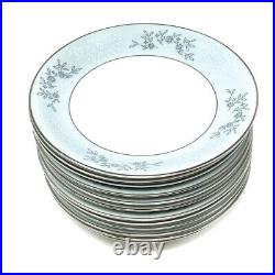 Vintage Noritake China Blueridge 5858 Dinnerware Plate Set, Platinum Edge 83 pcs