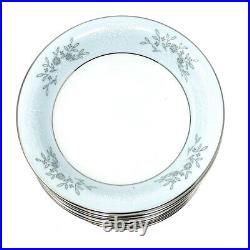Vintage Noritake China Blueridge 5858 Dinnerware Plate Set, Platinum Edge 83 pcs