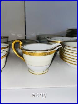 Vintage Noritake China Dorsay Gold Trim Dinnerware Set 74 Pieces From Japan